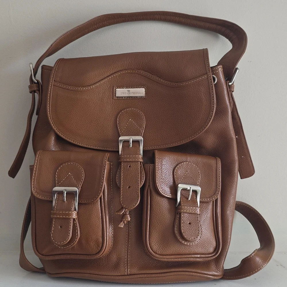 Two Pretty | Full Grain Leather Convertible Backpack - Picture 3 of 17